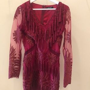 Banjul red tassel dress